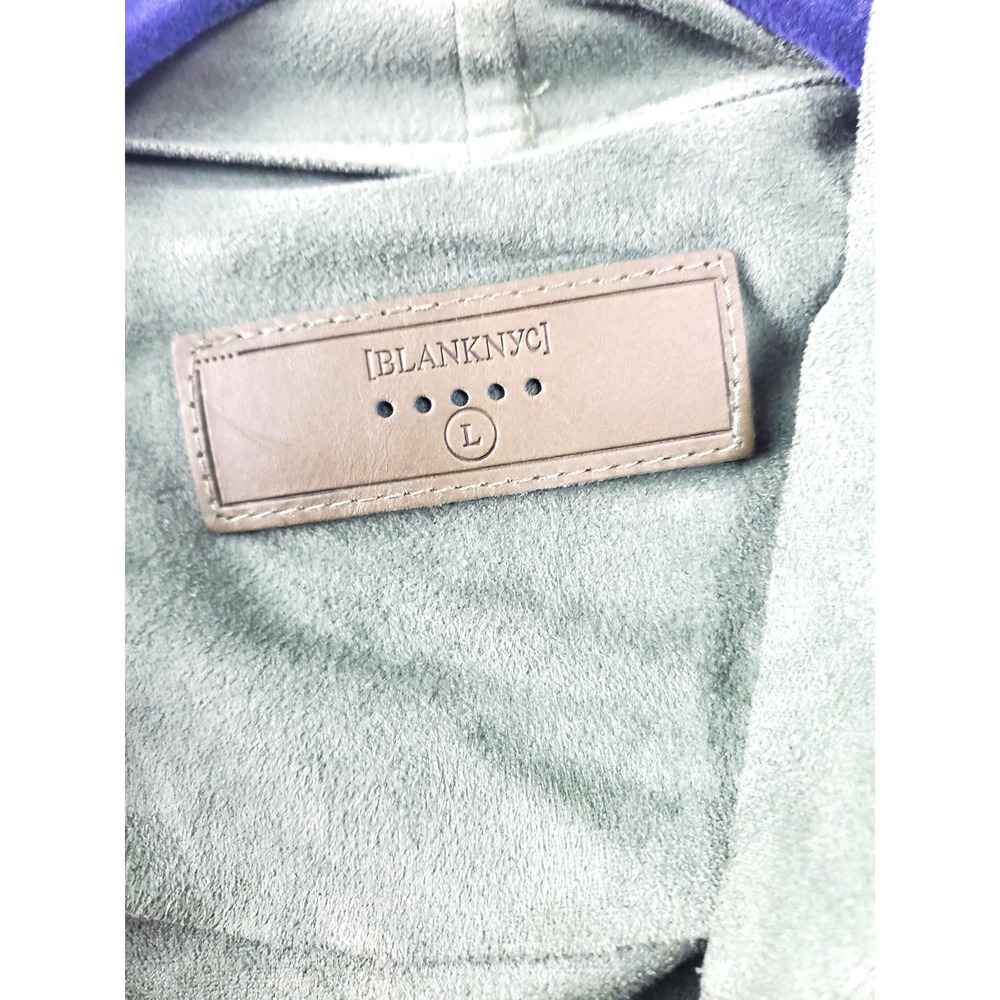 Blank NYC Green‎ Faux Suede Drape Front Moto Jacket 76X-9020NO Womens L - Picture 5 of 6